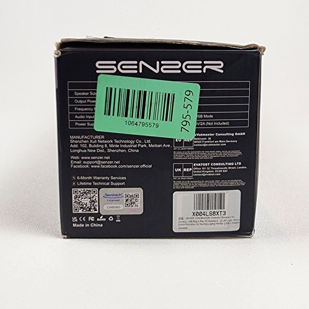 Senzer CS30 Bluetooth Computer Speakers USB Soundbar RGB LED 16W PC - Picture 5 of 6